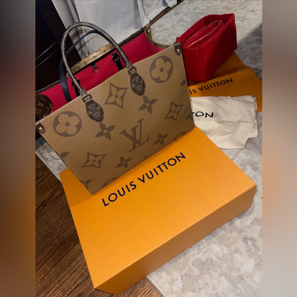 Louis Vuitton Authentic Reverse Monogram Giant GM Brown On The Go. Never used!